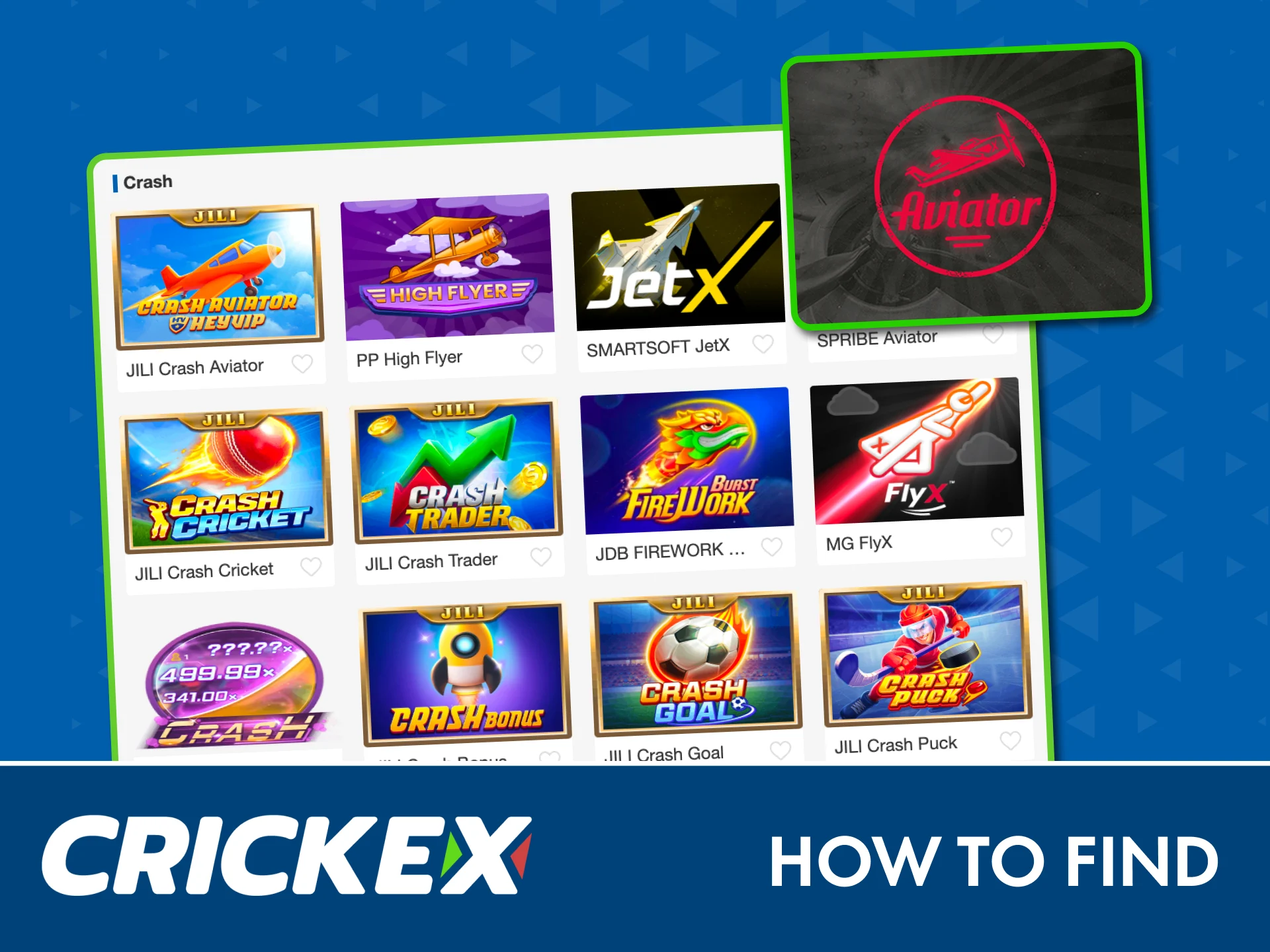 Start Aviator on Crickex, set your bet in the Crash section, and enjoy fast gameplay.